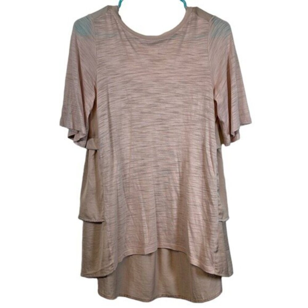 GAP Pink Blush Flowy Flounce High Low Oversize Shirt Size Small EUC #0444-LA